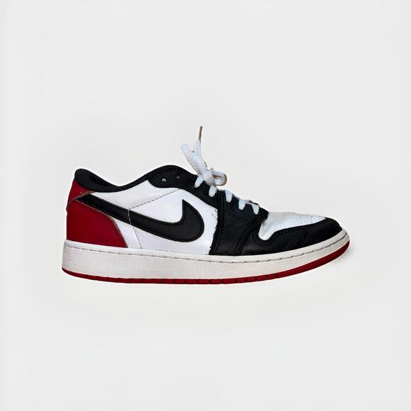 Nike Air Jordan 1 Low OG Black Toe GS Size 5Y CZ0858-106 White Black Red - Picture 1 of 8